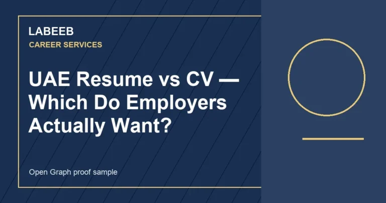 UAE Resume vs CV — Which Do Employers Actually Want? featured image