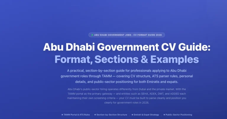 Abu Dhabi Government CV Guide: Format, Sections & Examples in 2026 featured image