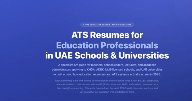 ATS Resumes for Education Professionals in UAE | 2026 featured image