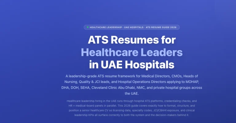 ATS Resumes for Healthcare Leaders in UAE Hospitals 2026 featured image