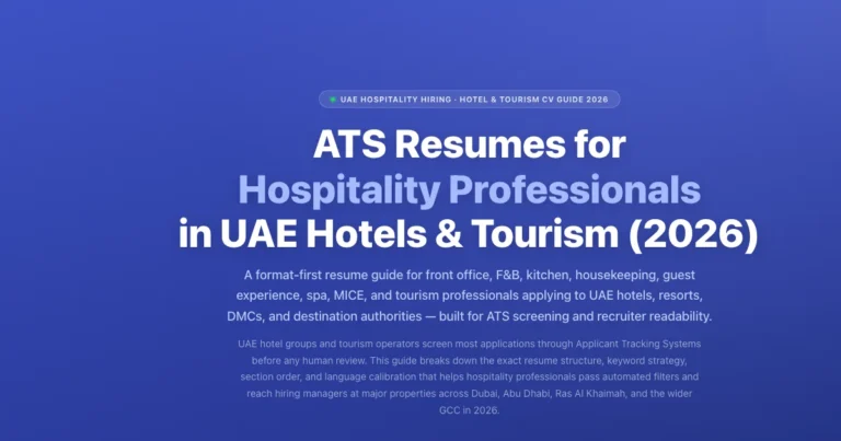ATS Resumes for Hospitality Professionals in UAE Hotels (2026) featured image
