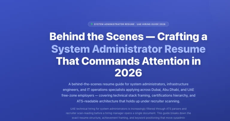 Crafting a System Administrator Resume 2026 featured image