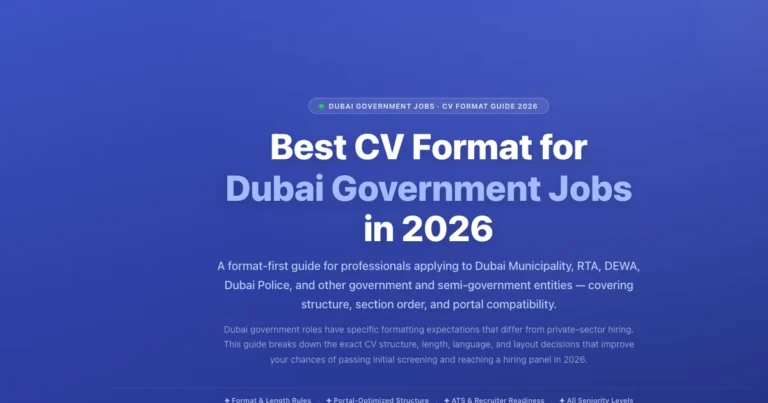 Best CV Format for Dubai Government Jobs in 2026 featured image