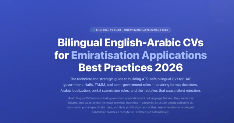 Bilingual English-Arabic CVs for Emiratisation Applications: Best Practices featured image