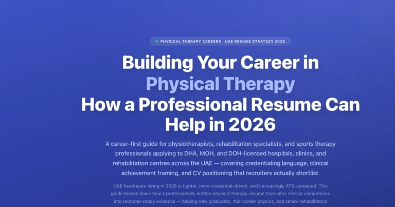 Physical Therapy CV UAE 2026: DHA, DOH & MOHAP Guide | Labeeb.ae featured image