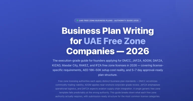 Business Plan Writing for UAE Free Zone Companies — 2026 featured image