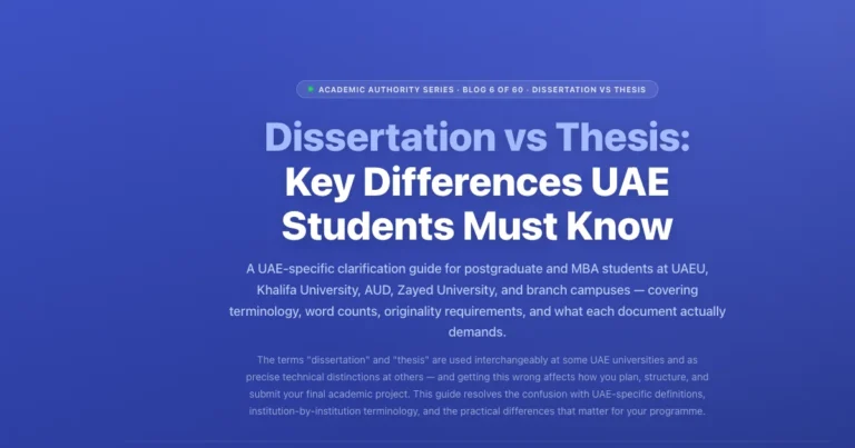 Dissertation vs Thesis: Key Differences UAE Students Must Know (2026) featured image