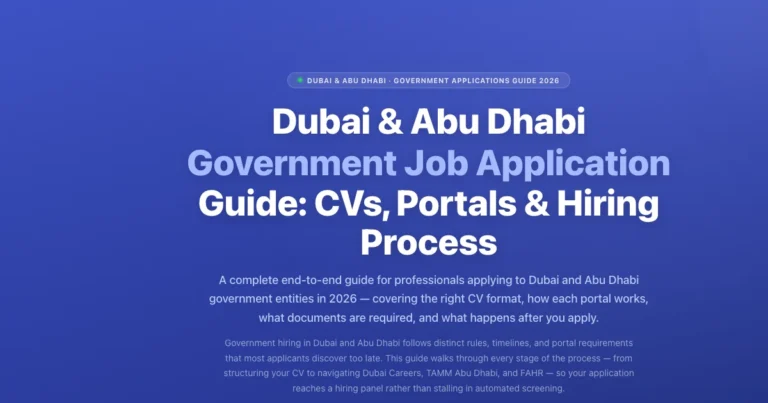 Dubai & Abu Dhabi Government Job Application Guide: CVs, Portals & Hiring Process featured image