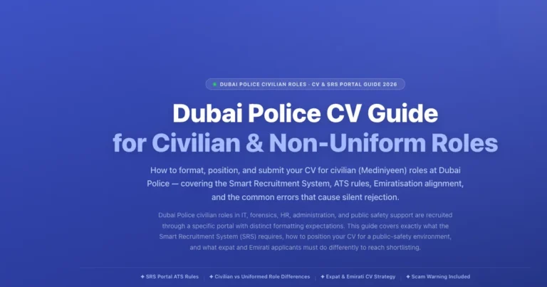Dubai Police CV Guide (2026): Format for Civilian & Non-Uniform Roles featured image
