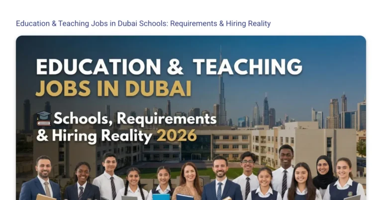 Education & Teaching Jobs in Dubai: Schools, Requirements & Hiring Reality 2026 featured image