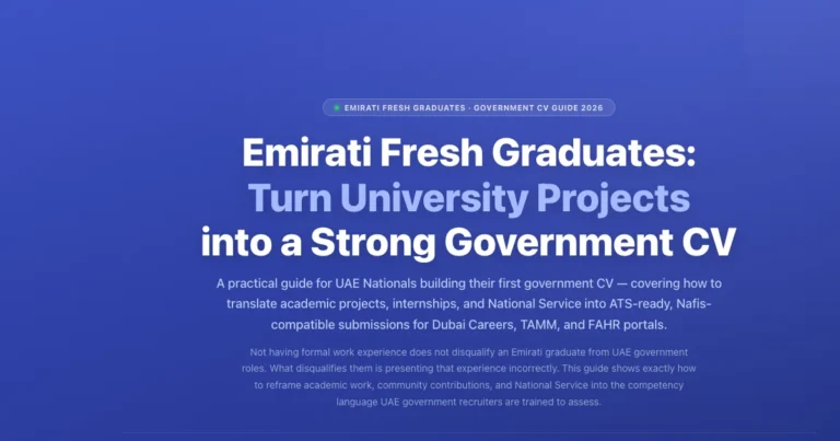 Emirati Fresh Graduates: How to Turn University Projects into a Strong Government CV featured image