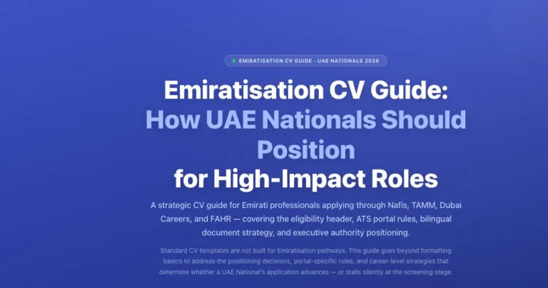 Emiratisation CV Guide: How UAE Nationals Should Position for High-Impact Roles featured image