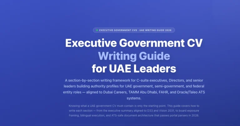 Executive Government CV Writing Guide for UAE Leaders featured image