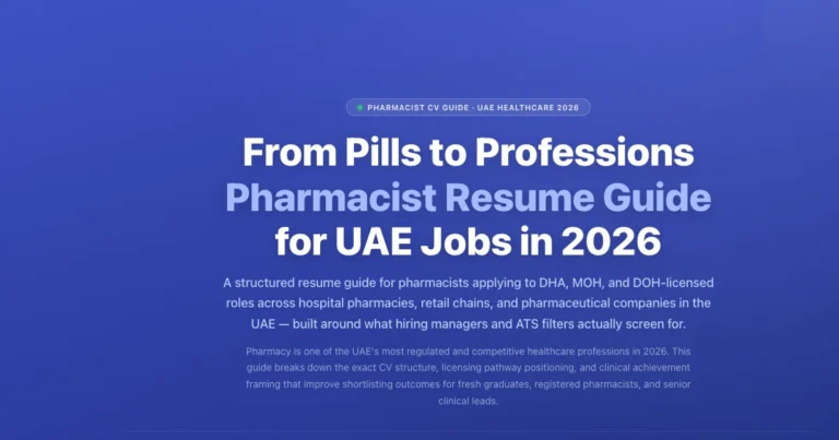 Pharmacist Resume UAE 2026 | DHA, MOH & DOH CV Guide | Labeeb featured image