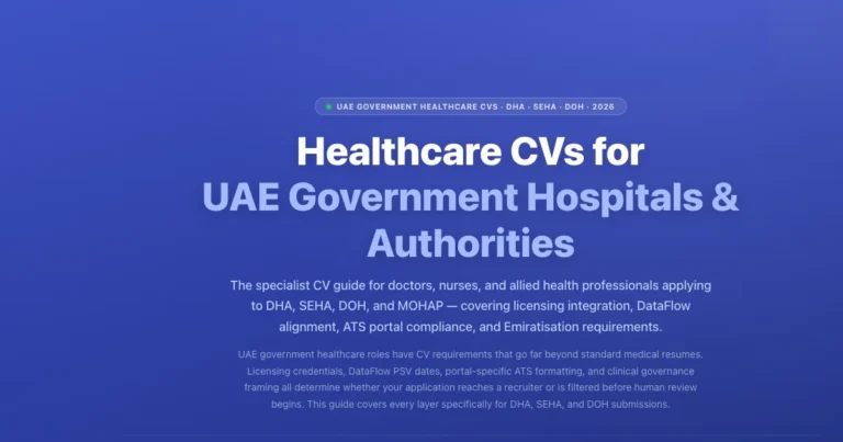 Healthcare CVs for UAE Government Hospitals & Authorities: DHA, SEHA, DOH featured image