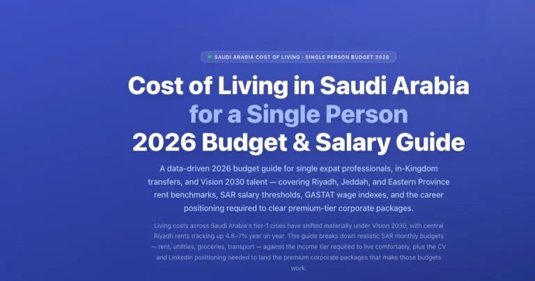 Cost of Living for a Single Person in Saudi Arabia 2026: The Ultimate Budget, Salary & Career Guide featured image