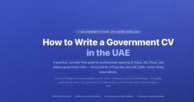 How to Write a Government CV in the UAE (ATS & MOHRE-Aware 2026 Gui featured image