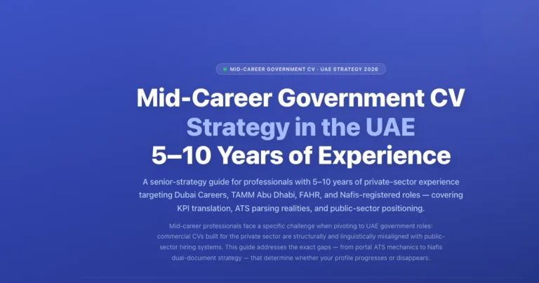 Mid-Career Government CV Strategy in the UAE: 5-10 Years of Experience featured image