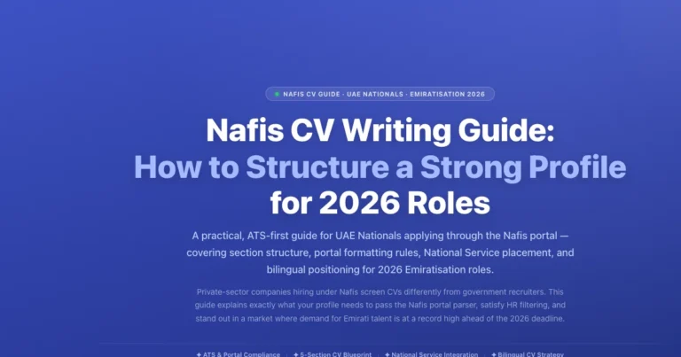Nafis CV Writing Guide: How to Structure a Strong Profile for 2026 Roles featured image