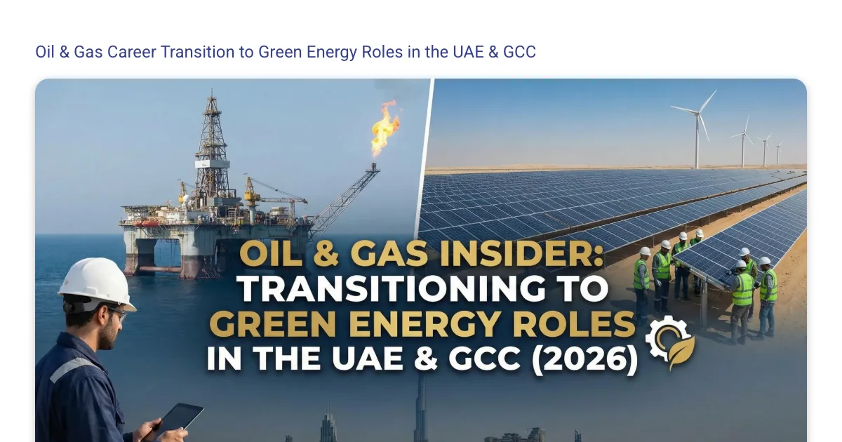 Oil and Gas to Green Energy Careers in UAE/GCC | Labeeb