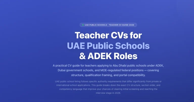 Teacher CVs for UAE Public Schools & ADEK Roles | labeeb.ae featured image