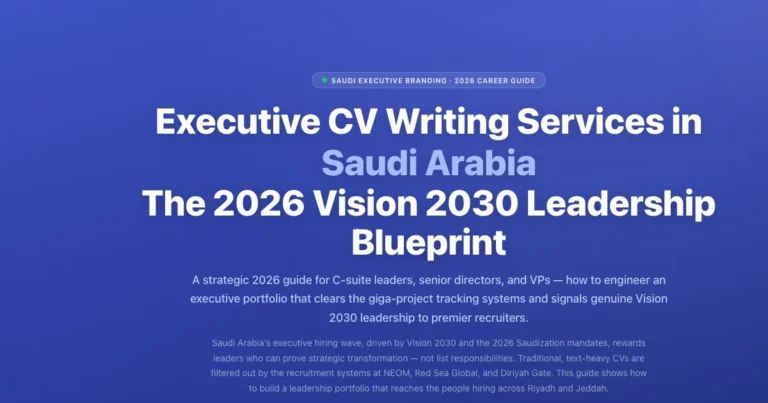 Executive CV Writing Services in Saudi Arabia: The 2026 Vision 2030 Leadership Blueprint featured image