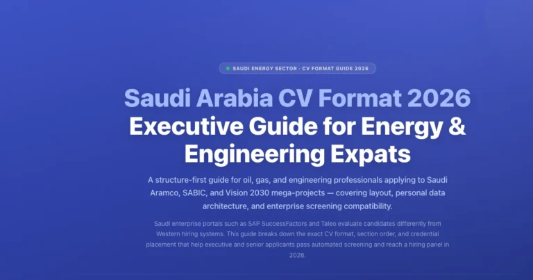 Saudi Arabia CV Format 2026: Executive Guide for Energy & Engineering Expats featured image