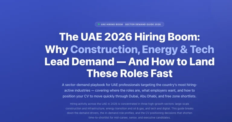 UAE 2026 Hiring Boom: Construction, Energy & Tech Jobs featured image
