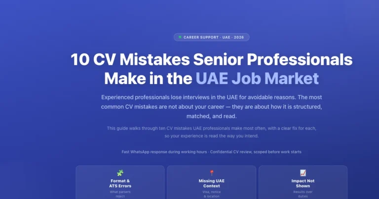 10 CV Mistakes Senior Professionals Make in the UAE Job Market featured image