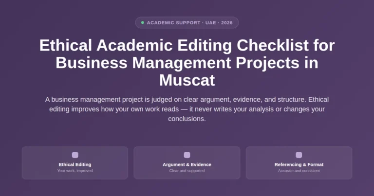Ethical academic editing checklist for business management projects in Muscat, Oman featured image