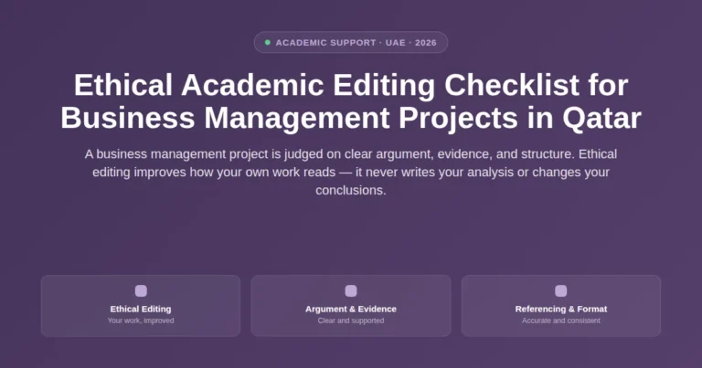 Ethical academic editing checklist for business management projects in Qatar featured image