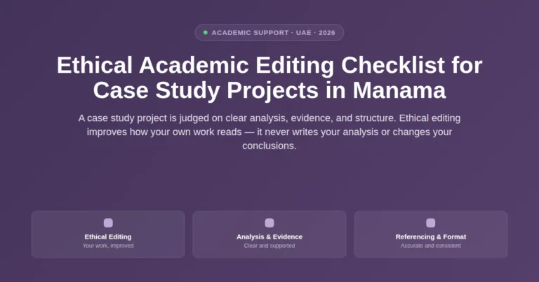Ethical academic editing checklist for case study projects in Manama, Bahrain featured image