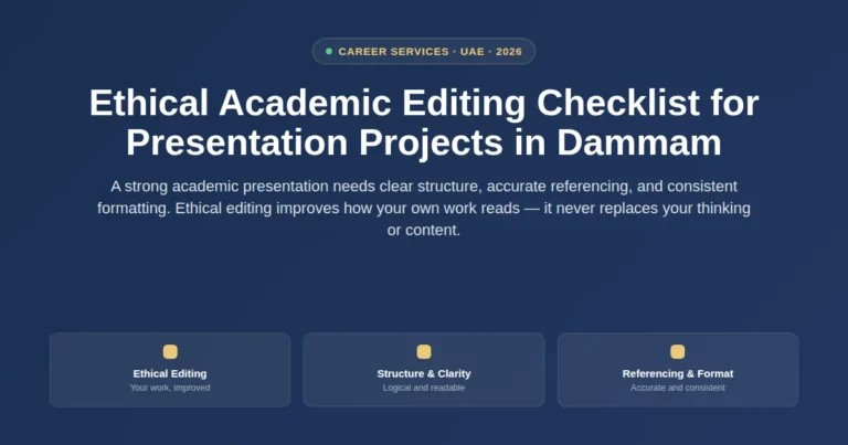 Ethical academic editing checklist for presentation projects in Dammam, Saudi Arabia featured image