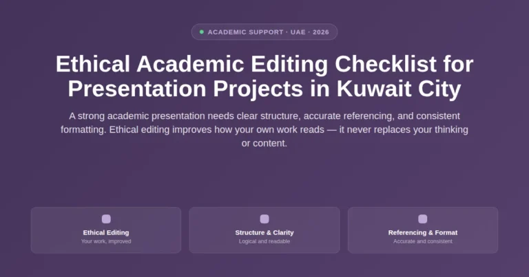 Ethical academic editing checklist for presentation projects in Kuwait City, Kuwait featured image