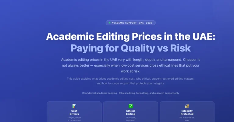 Academic Editing Prices in the UAE: Paying for Quality vs Risk featured image