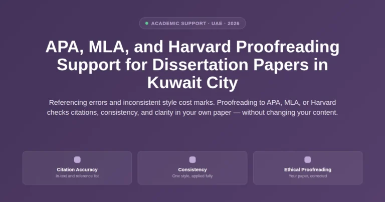 APA, MLA, and Harvard academic proofreading in Kuwait City, Kuwait featured image