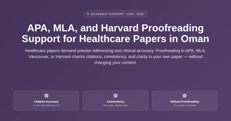 APA, MLA, and Harvard proofreading support for healthcare papers in Oman featured image