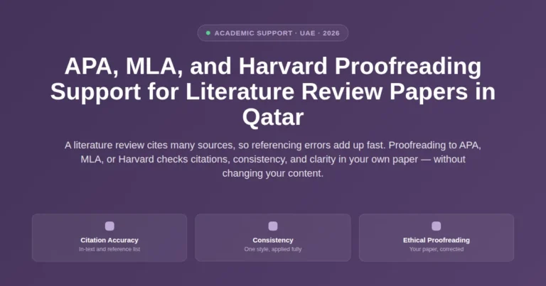 APA, MLA, and Harvard proofreading support for literature review papers in Qatar featured image