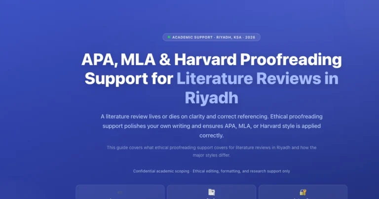 APA, MLA, and Harvard proofreading support for literature review papers in Riyadh, Saudi Arabia featured image