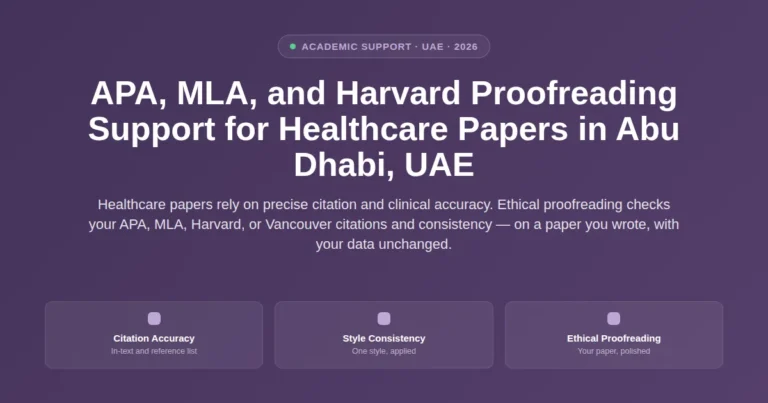 APA, MLA, and Harvard proofreading support for healthcare papers in Abu Dhabi, UAE featured image