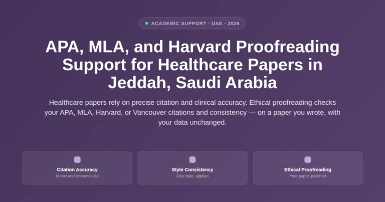 APA, MLA, and Harvard proofreading for healthcare papers in Jeddah, Saudi Arabia featured image