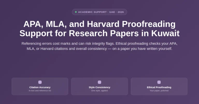 APA, MLA, and Harvard proofreading support for research papers in Kuwait featured image