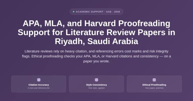 APA, MLA, and Harvard proofreading for literature reviews in Riyadh, Saudi Arabia featured image