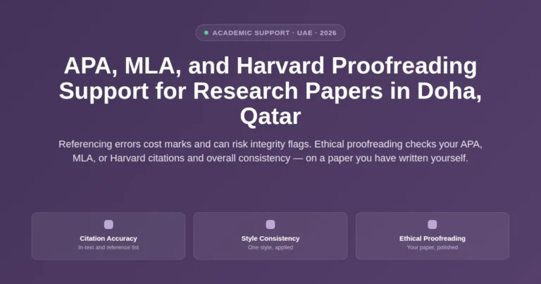 APA, MLA, and Harvard proofreading support for research papers in Doha, Qatar featured image