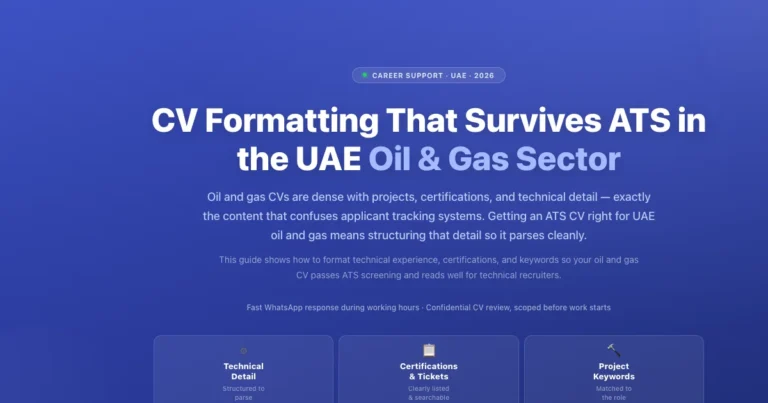 CV Formatting That Survives ATS in the UAE Oil & Gas Sector featured image