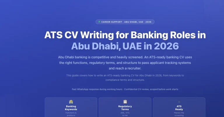 ATS CV writing for banking roles in Abu Dhabi, UAE in 2026 featured image