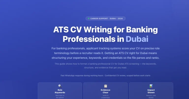 ATS CV Writing for Banking Professionals in Dubai featured image