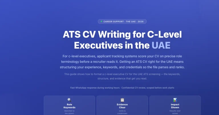 ATS CV Writing for C-Level Executives in the UAE featured image