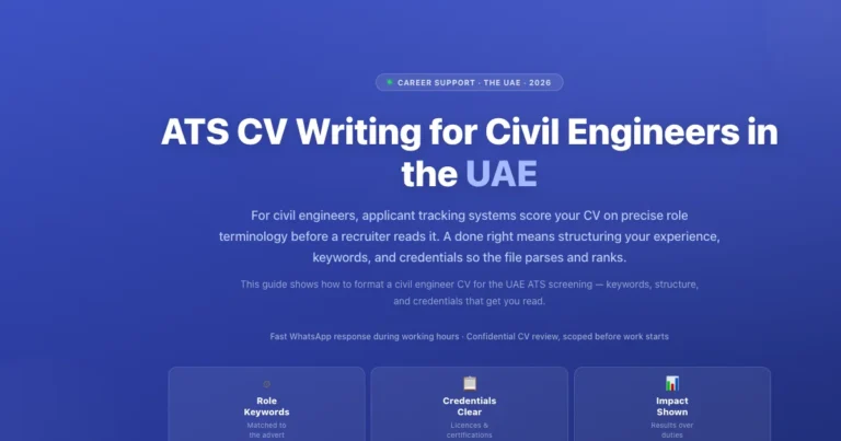 ATS CV Writing for Civil Engineers in the UAE featured image