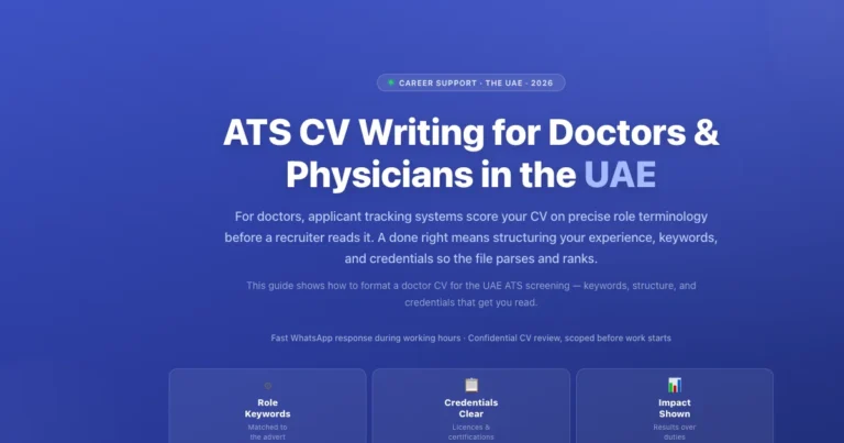ATS CV Writing for Doctors & Physicians in the UAE featured image